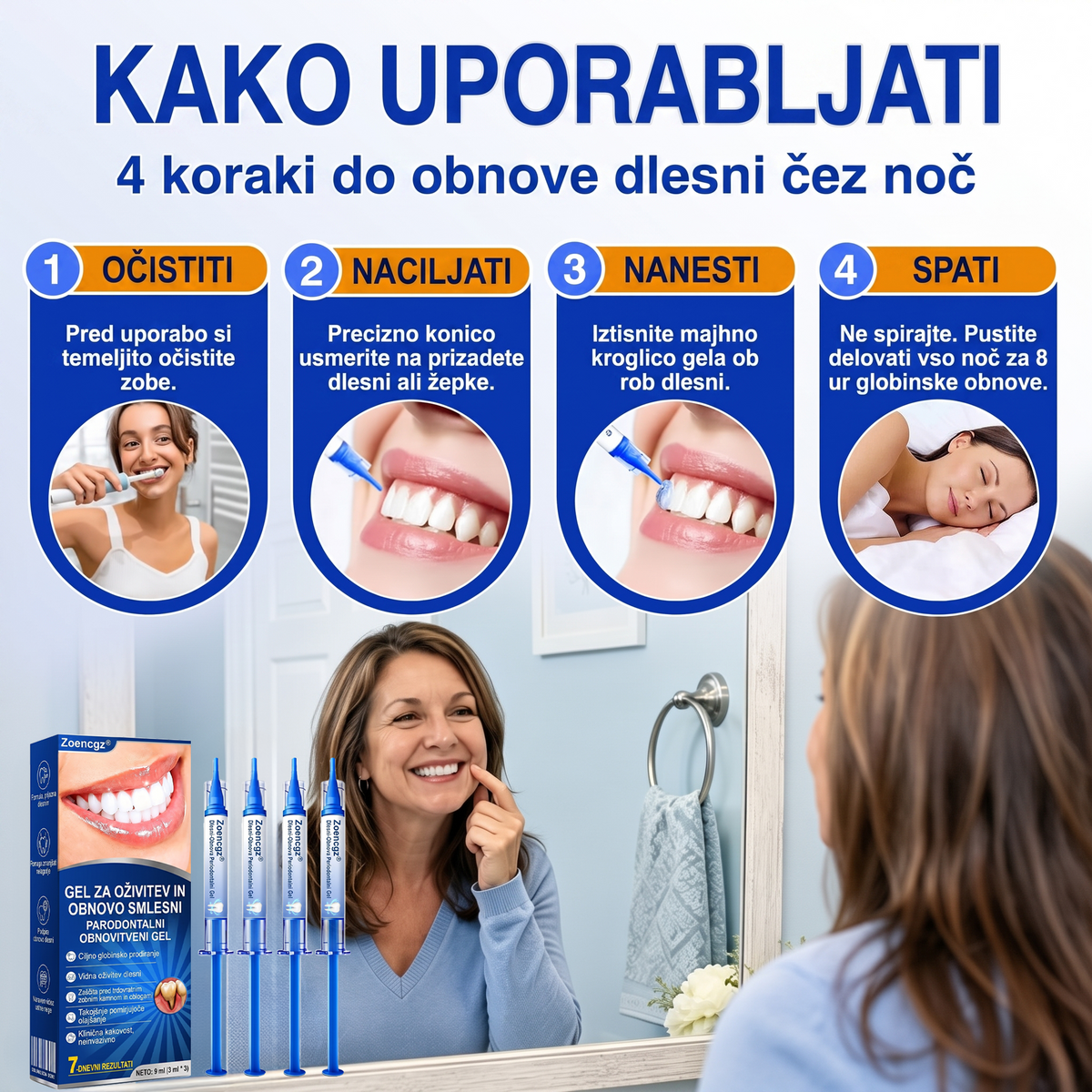 Zoencgz® 🦷🍫Antibakterijski gel za obnovo dlesni | Vidni učinki v 7 dneh