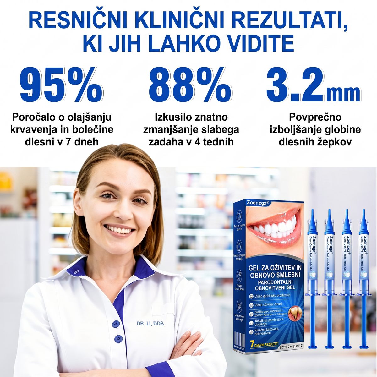 Zoencgz® 🦷🍫Antibakterijski gel za obnovo dlesni | Vidni učinki v 7 dneh