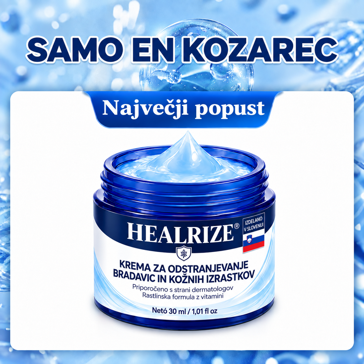 𝐇𝐞𝐚𝐥𝐫𝐢𝐳𝐞® ⭕7-dnevna nega za kožne izrastke in pigmentne madeže (nežna formula brez bolečin – brez brazgotin) 🌿2️⃣